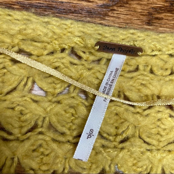 Free People Mustard V-Neck Knit Sweater - Picture 2 of 7